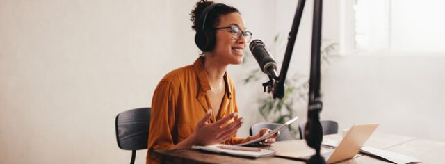 female hosting nursing podcast