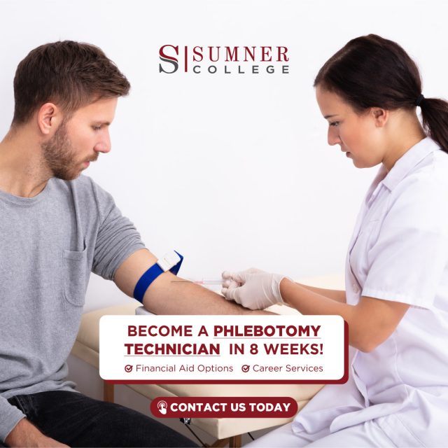 a patient getting their blood drawn by a phlebotomy student in white
