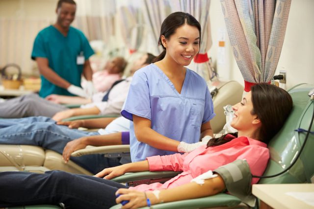 Travel Phlebotomist and patient